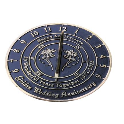 ARTIZANSTORE 50th Golden Wedding Anniversary Large Sundial Gift
