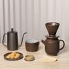 globe faith Pottery Pour Over Coffee Maker, Ceramic Cone Filter Hand Drip Coffee Dripper, Reusable Stoneware Pourover Coffee Brewer, Size 02 (Rustic Chocolate Brown) view 2