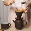 globe faith Pottery Pour Over Coffee Maker, Ceramic Cone Filter Hand Drip Coffee Dripper, Reusable Stoneware Pourover Coffee Brewer, Size 02 (Rustic Chocolate Brown) view 3
