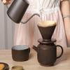 globe faith Pottery Pour Over Coffee Maker, Ceramic Cone Filter Hand Drip Coffee Dripper, Reusable Stoneware Pourover Coffee Brewer, Size 02 (Rustic Chocolate Brown) view 4