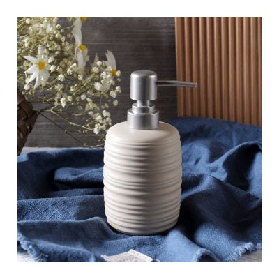 BDPP Soap Dispenser Creative Ceramic Lotion Dispenser Liquid Soap Dispenser Bathroom Kitchen Home Decoration Soap Pump (Color : Gray)