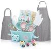 Kids Baking Set Real Cooking Set for Kids , Baking Supplies with Adult and Kid Aprons - Real Tools for Real Cooking Kids Baking Sets for Girls and Boys Kid Cooking Gift Set (Cyan) view 1