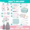 Kids Baking Set Real Cooking Set for Kids , Baking Supplies with Adult and Kid Aprons - Real Tools for Real Cooking Kids Baking Sets for Girls and Boys Kid Cooking Gift Set (Cyan) view 3