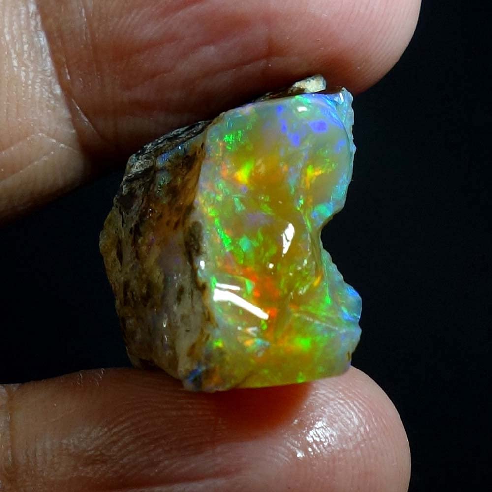 Dazzlegems 21.25 Cts AAA 100% Natural Rainbow Welo Fire Ethiopian Opal Rough Loose Gemstones-BC32