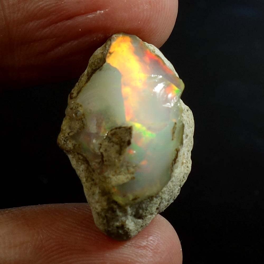 Dazzlegems 19.25 Cts AAA 100% Natural Rainbow Welo Fire Ethiopian Opal Rough Loose Gemstones-BC35