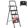 HBTower Step Ladder, Folding Step Stool with Wide Anti-Slip Pedal, Sturdy Steel Ladder, Convenient Handrail, Lightweight, Portable Steel Step Stool view 1