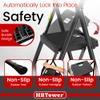 HBTower Step Ladder, Folding Step Stool with Wide Anti-Slip Pedal, Sturdy Steel Ladder, Convenient Handrail, Lightweight, Portable Steel Step Stool view 2