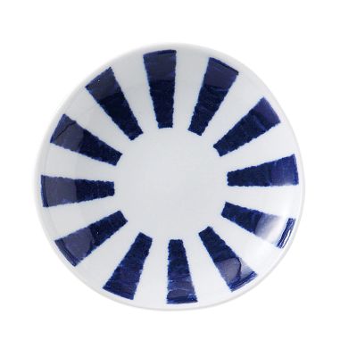 (Saikaitoki) Hasami Ware 33002 Deformed Small Plate, Bean Plate, Plate, Diameter Approx. 3.9 inches (10 cm), Indigo Dyed Tozuko, Microwave Safe, Dishwasher Safe, Made in Japan