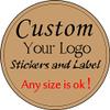 500PCS Custom Text Business Roll Sticker Personalized Design Water Bottle Label Gift Box Birthday Wedding Party First Holy Communion Baptism Stickers (Transparent PVC, 1.5" Square) view 1