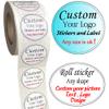 500PCS Custom Text Business Roll Sticker Personalized Design Water Bottle Label Gift Box Birthday Wedding Party First Holy Communion Baptism Stickers (Transparent PVC, 2 inch Square) view 1