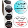 500PCS Custom Text Business Roll Sticker Personalized Design Water Bottle Label Gift Box Birthday Wedding Party First Holy Communion Baptism Stickers (White Artpaper, 2 inch Square) view 1