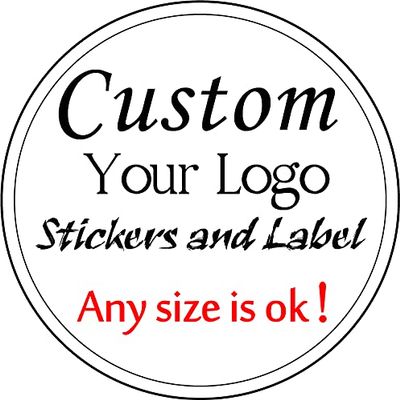 500PCS Custom Text Business Roll Sticker Personalized Design Water Bottle Label Gift Box Birthday Wedding Party First Holy Communion Baptism Stickers (White Artpaper, 1" Round)