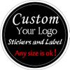 500PCS Custom Text Business Roll Sticker Personalized Design Water Bottle Label Gift Box Birthday Wedding Party First Holy Communion Baptism Stickers (Transparent PVC, 2.5" Square) view 1
