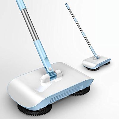 Broom Robot Vacuum Cleaner Floor Home Kitchen Sweeper Mop Sweeping Machine Magic Handle Household Lazy Wash Dropshipping Carpet (Blue Within 3 Pads)