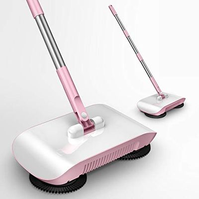 Broom Robot Vacuum Cleaner Floor Home Kitchen Sweeper Mop Sweeping Machine Magic Handle Household Lazy Wash Dropshipping Carpet (Pink Within 6 Pads)