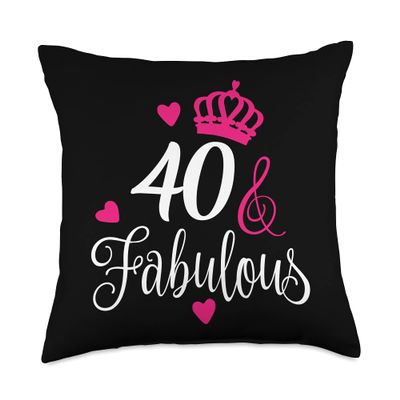 40 and Fabulous celebrate - 40 years old party celebration Throw Pillow