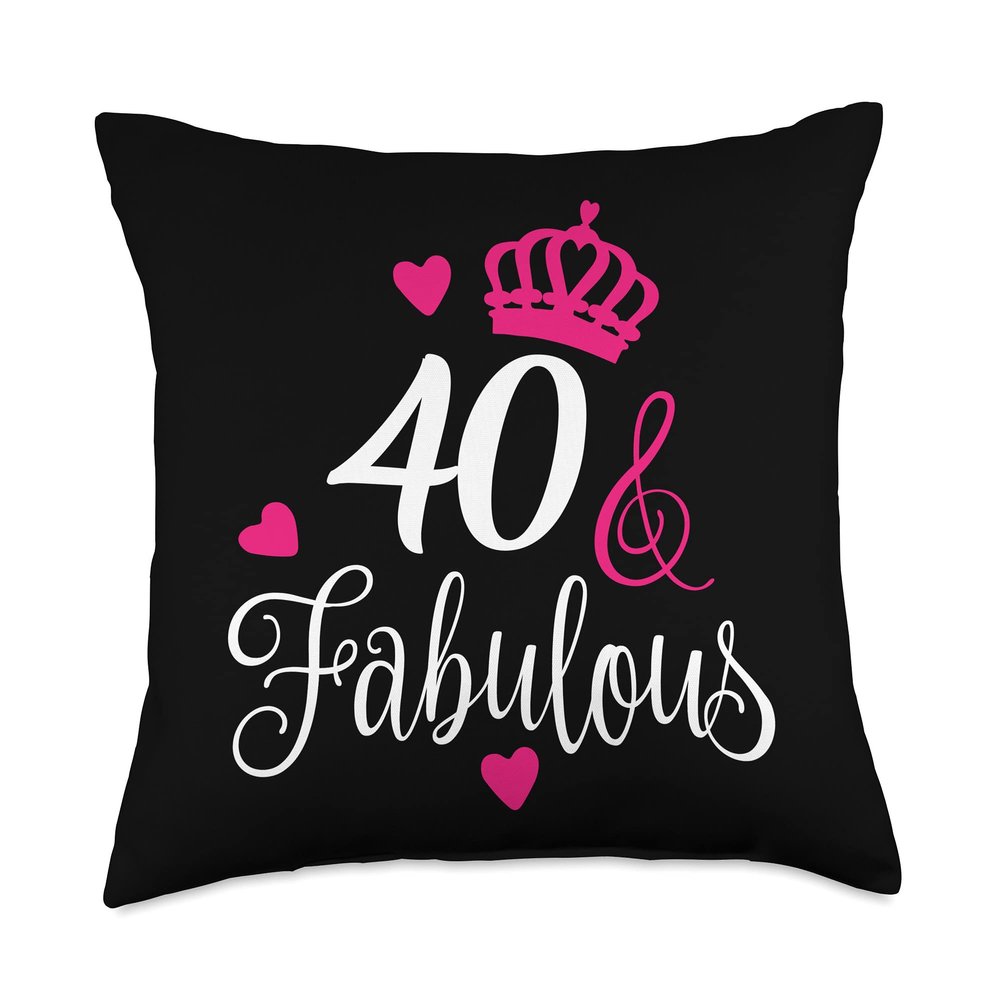 40 and Fabulous celebrate - 40 years old party celebration Throw Pillow