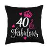 40 and Fabulous celebrate - 40 years old party celebration Throw Pillow view 1