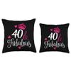 40 and Fabulous celebrate - 40 years old party celebration Throw Pillow view 3