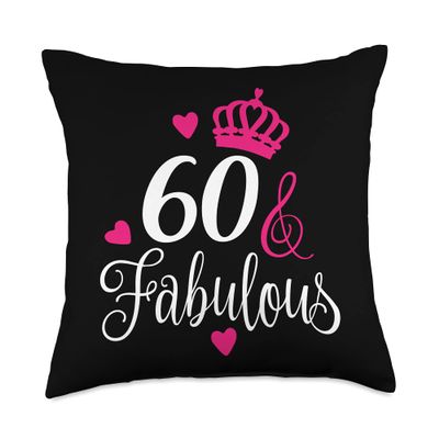 60 and Fabulous celebrate - 60 years old party celebration Throw Pillow
