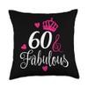 60 and Fabulous celebrate - 60 years old party celebration Throw Pillow view 1