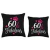 60 and Fabulous celebrate - 60 years old party celebration Throw Pillow view 3