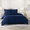 Luxurious Duvet Cover 600 Thread Count Supima Cotton 5-PCs Duvet Cover Set with Button Closure, Twin/Twin XL, Navy Blue Solid view 1