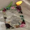 Acrylic Wedding Invitations,Acrylic Birthday Invitation,Pink,Flower Roses Acrylic Menu,Custom Acrylic Baby Shower Invites,10pcs view 1