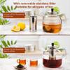 1500ml(50oz) Glass Teapot with Removable Infuser, Ehugos Stovetop Safe Large Tea Pot, Blooming and Loose Leaf Hand Crafted Kettle for Women and Adult with Stainless Infuser view 3
