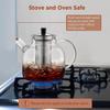 1500ml(50oz) Glass Teapot with Removable Infuser, Ehugos Stovetop Safe Large Tea Pot, Blooming and Loose Leaf Hand Crafted Kettle for Women and Adult with Stainless Infuser view 4