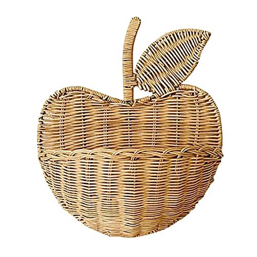 Hand Woven Flower Wicker Shape Picnic Rattan Basket Cute Kids Clothing Storage Organizer Hanging Home Decor
