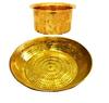 Will and Weaves Traditional Kitchen Utensil Brass Hammered Dough Maker Parat Atta Maker 15 inches with Brass Tope/Patila 2 liters view 1
