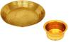 Will and Weaves Traditional Kitchen Utensil Brass Hammered Dough Maker Parat Atta Maker 15 inches with Brass Tope/Patila 2 liters view 2