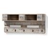 Ferguson Vintage Rustic WHITEWASHED Grey Oak Finished Wood WALL Mounted Coat Rack with view 1