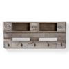 Ferguson Vintage Rustic WHITEWASHED Grey Oak Finished Wood WALL Mounted Coat Rack with view 2