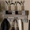 Ferguson Vintage Rustic WHITEWASHED Grey Oak Finished Wood WALL Mounted Coat Rack with view 4