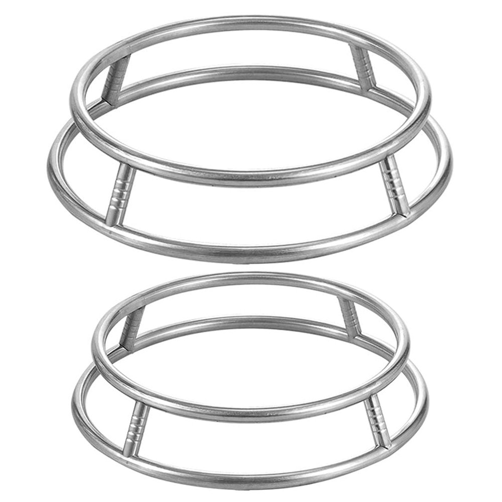 OSALADI 2pcs Cooktop Shelf Round Pot Rack Kitchen Accessory Household Pot Rack Stand Stainless Steel Frying Pan Heat Insulation Holder Steaming Holder Steam