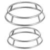 OSALADI 2pcs Cooktop Shelf Round Pot Rack Kitchen Accessory Household Pot Rack Stand Stainless Steel Frying Pan Heat Insulation Holder Steaming Holder Steam view 1