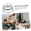 OSALADI 2pcs Cooktop Shelf Round Pot Rack Kitchen Accessory Household Pot Rack Stand Stainless Steel Frying Pan Heat Insulation Holder Steaming Holder Steam view 3