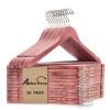 Amber Home 30 Pack American Red Cedar Hangers, Smooth Finish Wood Coat Hangers with Swivel Hook & Notches for Suit, Shirt, Dress, Jacket, Pants view 1