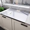 Stainless Steel Cutting Board with Lip, Extra Large Stove Top Chopping Board Pastry Board Kneading Board Noodle Boards 32x 20 with Rolling Pin view 1