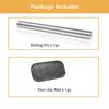 Stainless Steel Cutting Board with Lip, Extra Large Stove Top Chopping Board Pastry Board Kneading Board Noodle Boards 32x 20 with Rolling Pin view 3