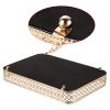 ELLDOO Perfume & Makeup Vanity Tray - Hollow-Carved Jewelry Storage, Glass & Metal Trinket Organizer for Dresser & Bathroom Countertop, Gold, Medium Size view 4