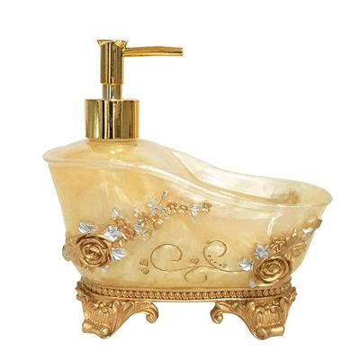 BDPP Soap Dispenser Modern Farmhouse Style Lotion Dispenser with Sponge Seat Soap Pump is Perfect for Kitchen Counter Decoration (Color : Gold)