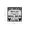 Framed Quotation Inspirational Wall Decor Wooden Art Signs Positive Quotes Sayings Bathroom Rules Wash Brush and Flush Black-C6 18x18cm view 2
