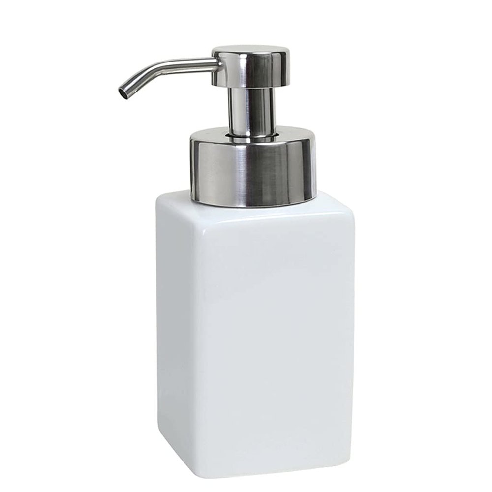 BDPP Manual Soap Dispenser Ceramic Foam Soap Dispenser (White) Soap Foaming Liquid Soap Dispenser for Bathroom and Kitchen (Color : White)