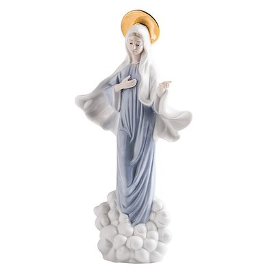 homeemoh Ceramics Virgin Mary Statue, Christianity Statues Religious Figurine Ceramic Decorative Small Sculpture for Home Decor, Style-C