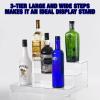 BARsics 3-Tiers Assembled Back Bar Bottle Rack Display, Clear Acrylic Stand Riser 15x6x12 inches view 4