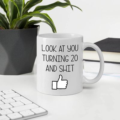 20th Birthday Gift For Men Women Coworker Friend, Her, Friend, Mom, Sister, Wife, Grandma, Present For 20 Years Old, Look At You Turning 20 11OZ White Ceramic Mug