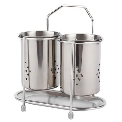Alvinlite Utensil Rack, Wall Mounted Kitchen Utensil Rack with Drain Hole & Catch Basis for Kitchen Countertops, Stainless Steel Cooking Utensil Rack, Stylish Countertop Storage Kitchen Decorative